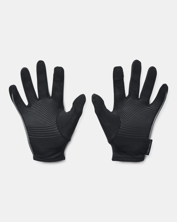 Women's UA Storm Run Liner Gloves in Black image number 1